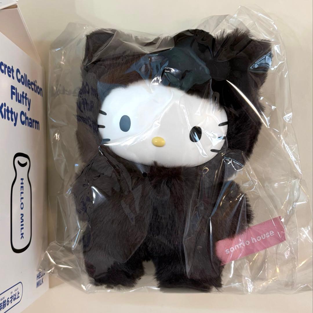 【新品 シークレットカラー】フラッフィーキティチャーム ブラック