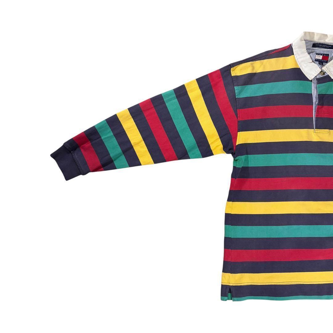 90s   マルチボーダー ラガーシャツ XL