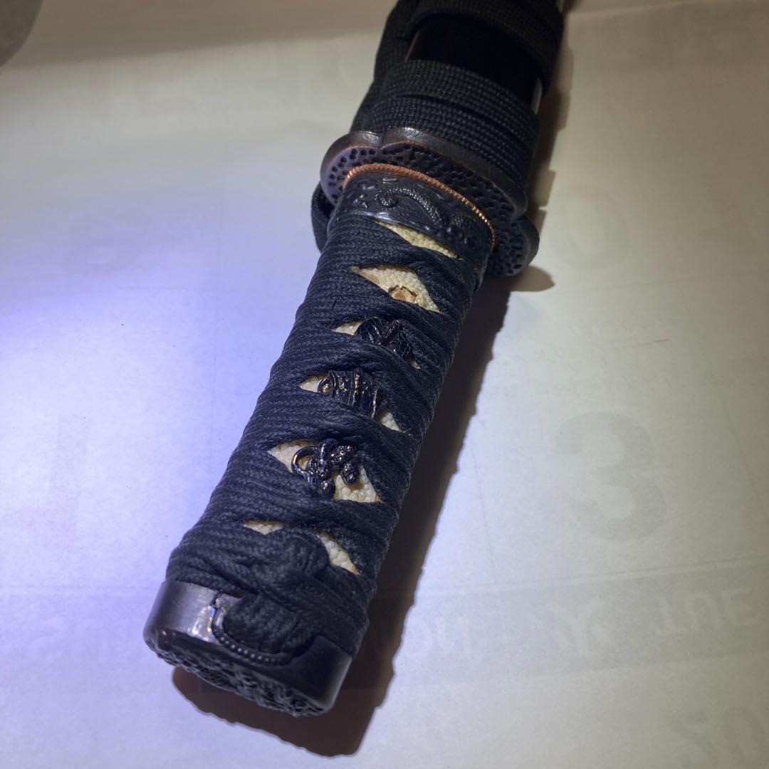 御守り刀(模造刀)黒呂鞘の房紐袋付き