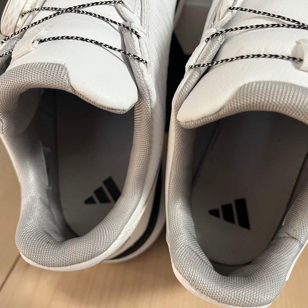 美品★adidasゴルフシューズ BOA 24.5cm 白×黒 スパイクレス