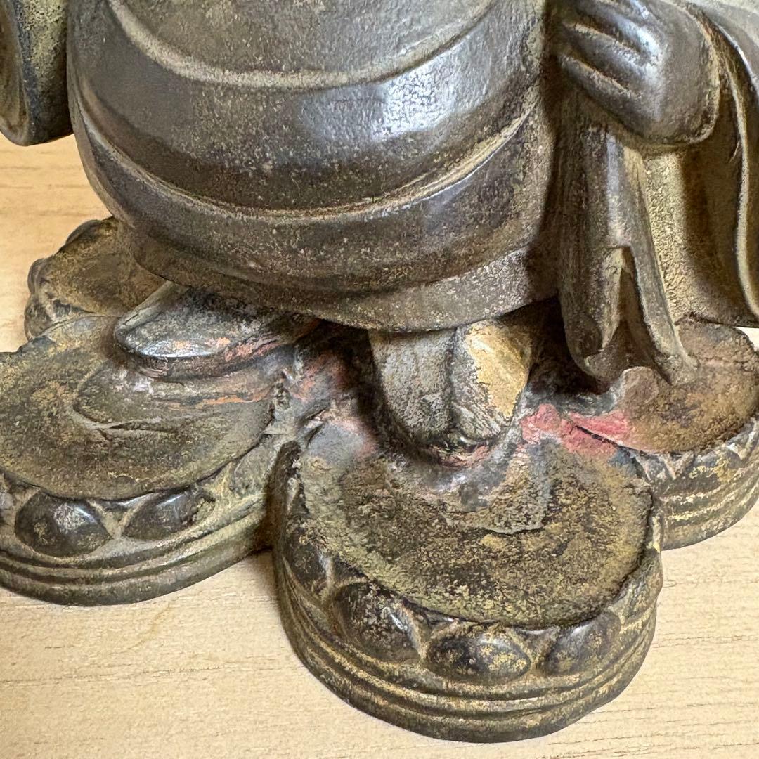 真作　石崎秀峰　大黒天　恵比寿　ブロンズ像　福神　仏像　彫刻　仏教美術　木彫り