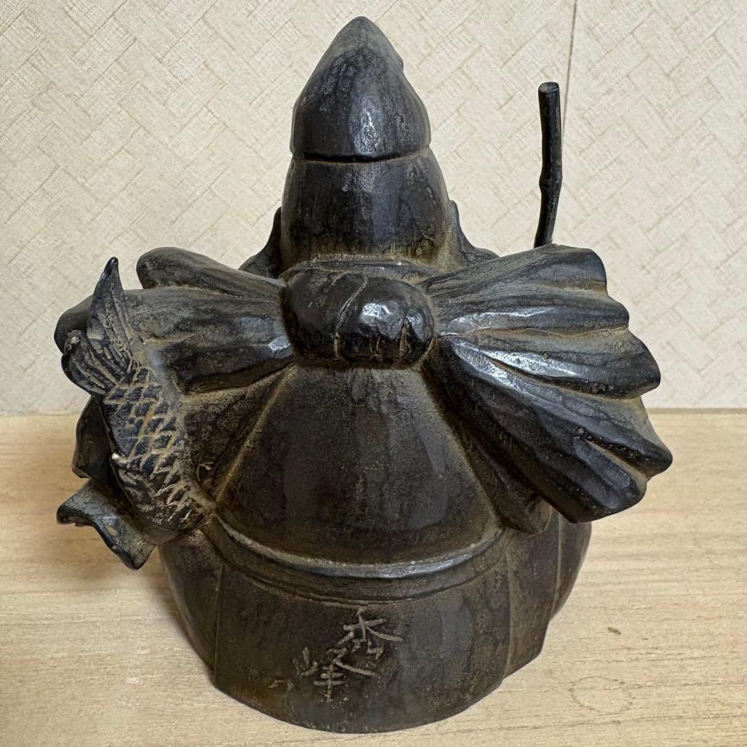 真作　石崎秀峰　大黒天　恵比寿　ブロンズ像　福神　仏像　彫刻　仏教美術　木彫り