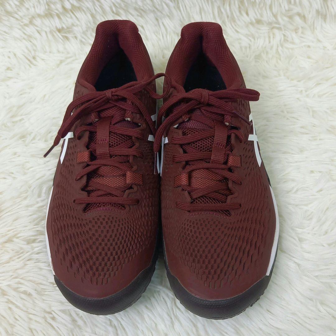 アシックス ゲルレゾリューション 9 OC テニスシューズ バーガンディ 27