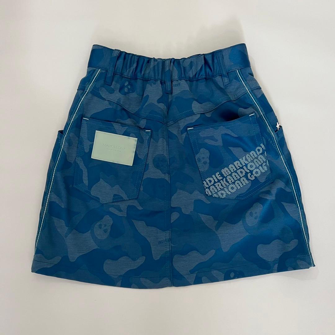 MARK&LONA マークアンドロナ カモフラ柄 スカート ブルー　美品