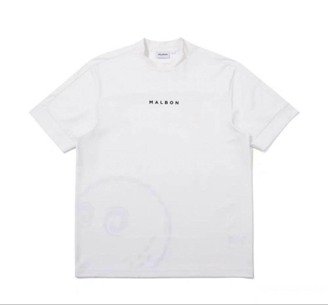 XXL マルボンゴルフ MALBON GOLF 　ゴルフウエア　モックネック　白