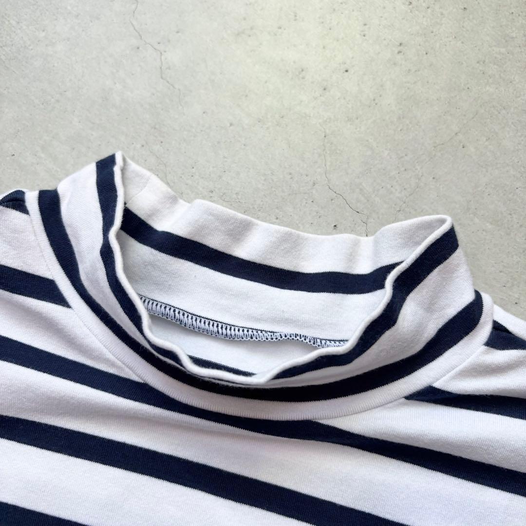 PEARLY GATES パーリーゲイツ モックネック半袖Tシャツ ボーダーロゴ