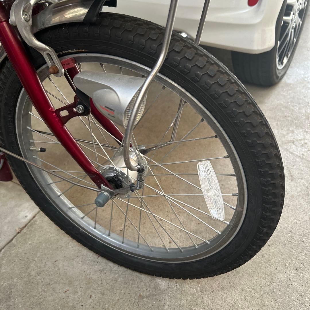 シニア向け自転車　こげーる　赤色 前面バスケット付き