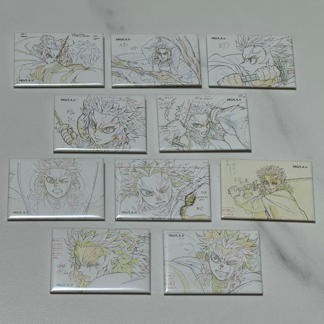 鬼滅の刃　無限列車編　原画コレクションスクエア缶バッジ　コンプリートセット