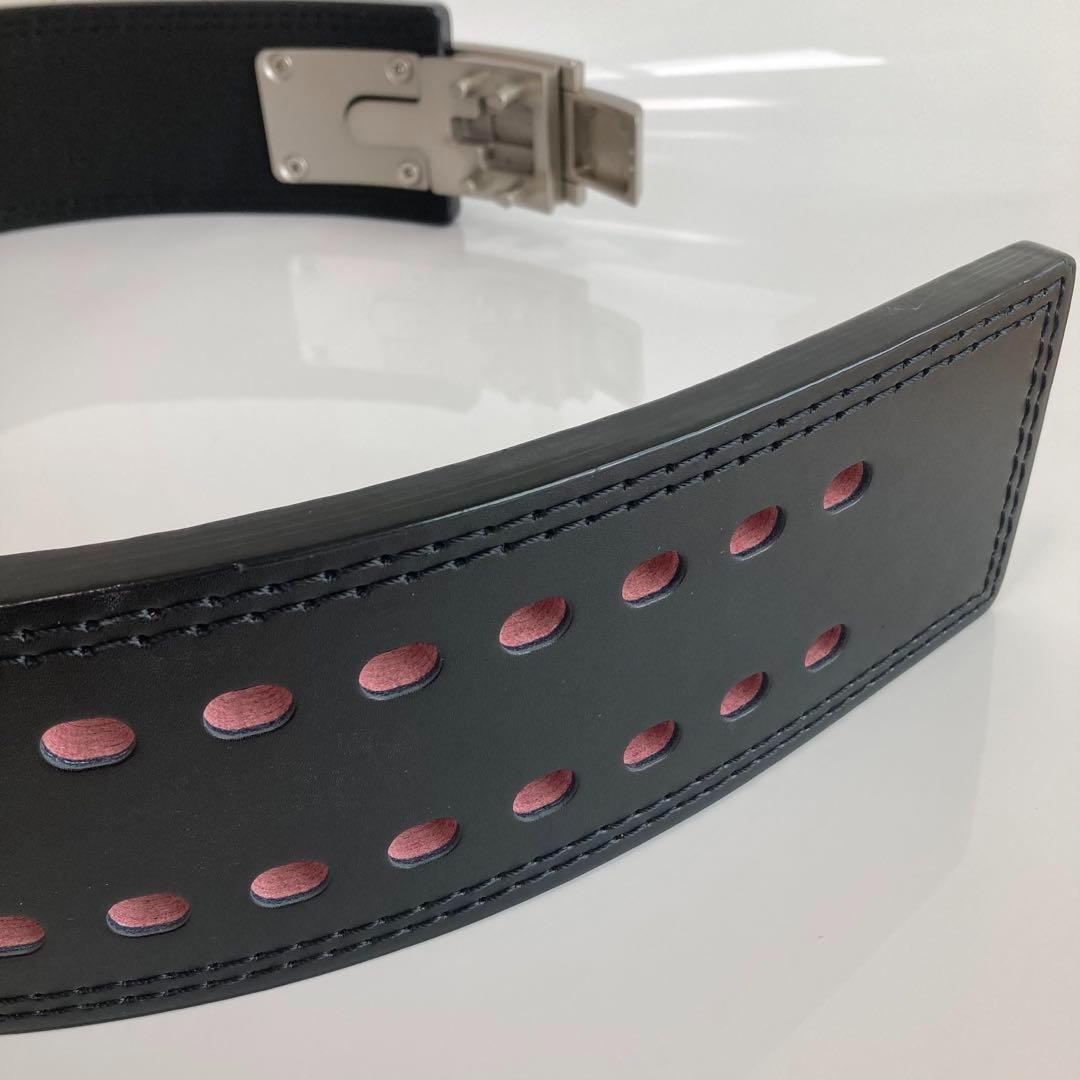 本革 パワーベルト レバーアクション XLサイズ ワンタッチ可変式　黒×シルバー