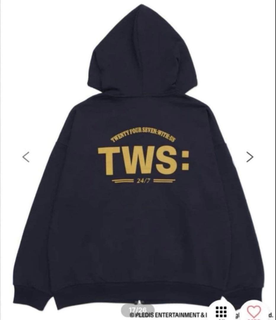 新品　WEGO TWS　グラフィックZIPパーカー　ネイビー　Lサイズ　TWS