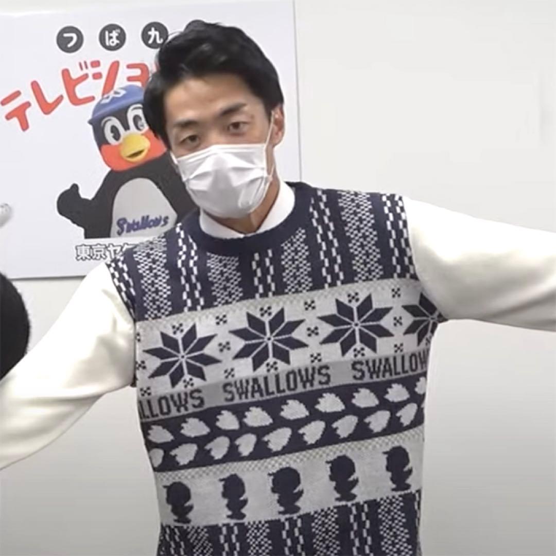 《美品》つば九郎 ノルディック柄ニットセーター ネイビー/ホワイト　Lサイズ
