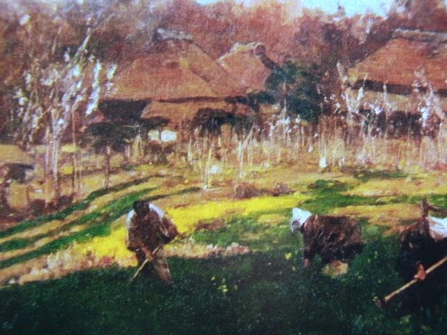 浅井忠、【春畝】、年代物・希少な画集画、新品高級額 額装付、状態良好