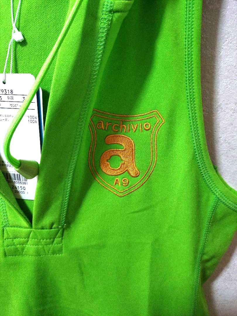新品未使用 アルチビオ ワンピース グリーン系 38 Mサイズ相当 刺繍ロゴ