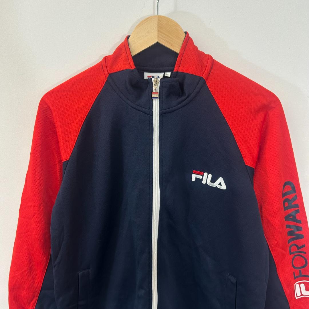 FILA フルジップ トラックジャケット ネイビー/レッド ユニセックス