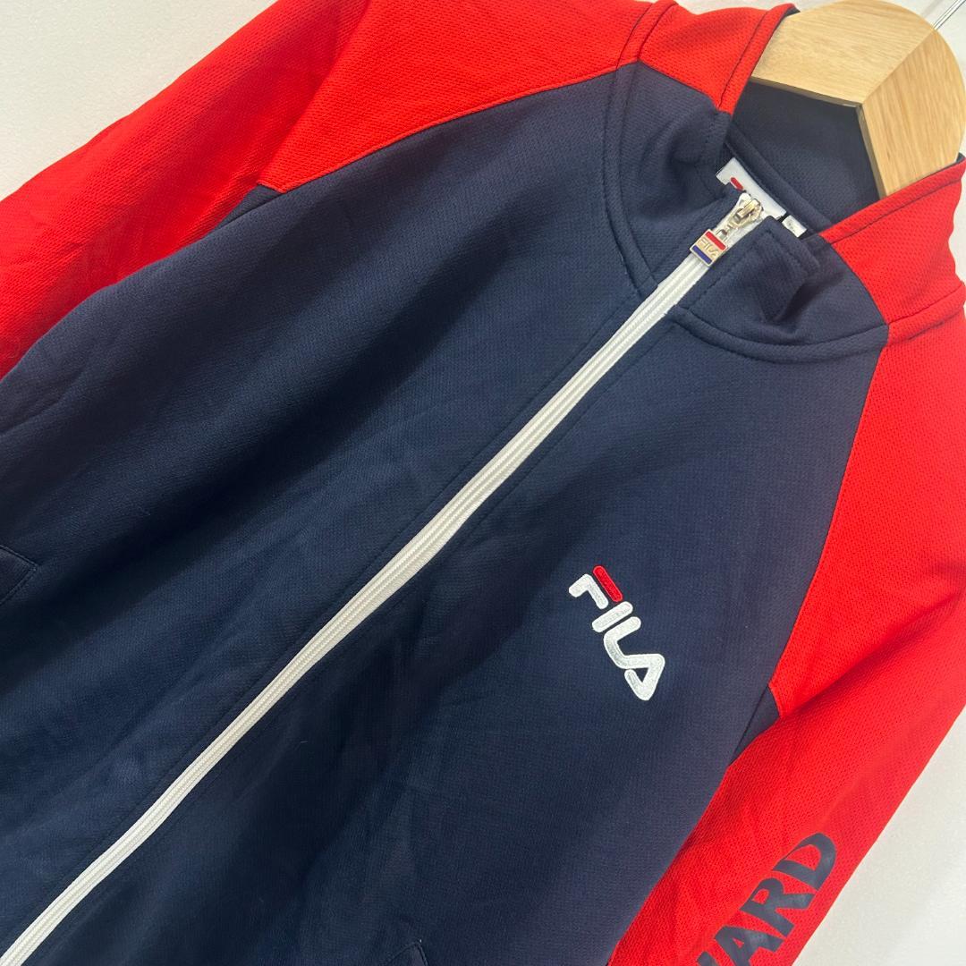 FILA フルジップ トラックジャケット ネイビー/レッド ユニセックス