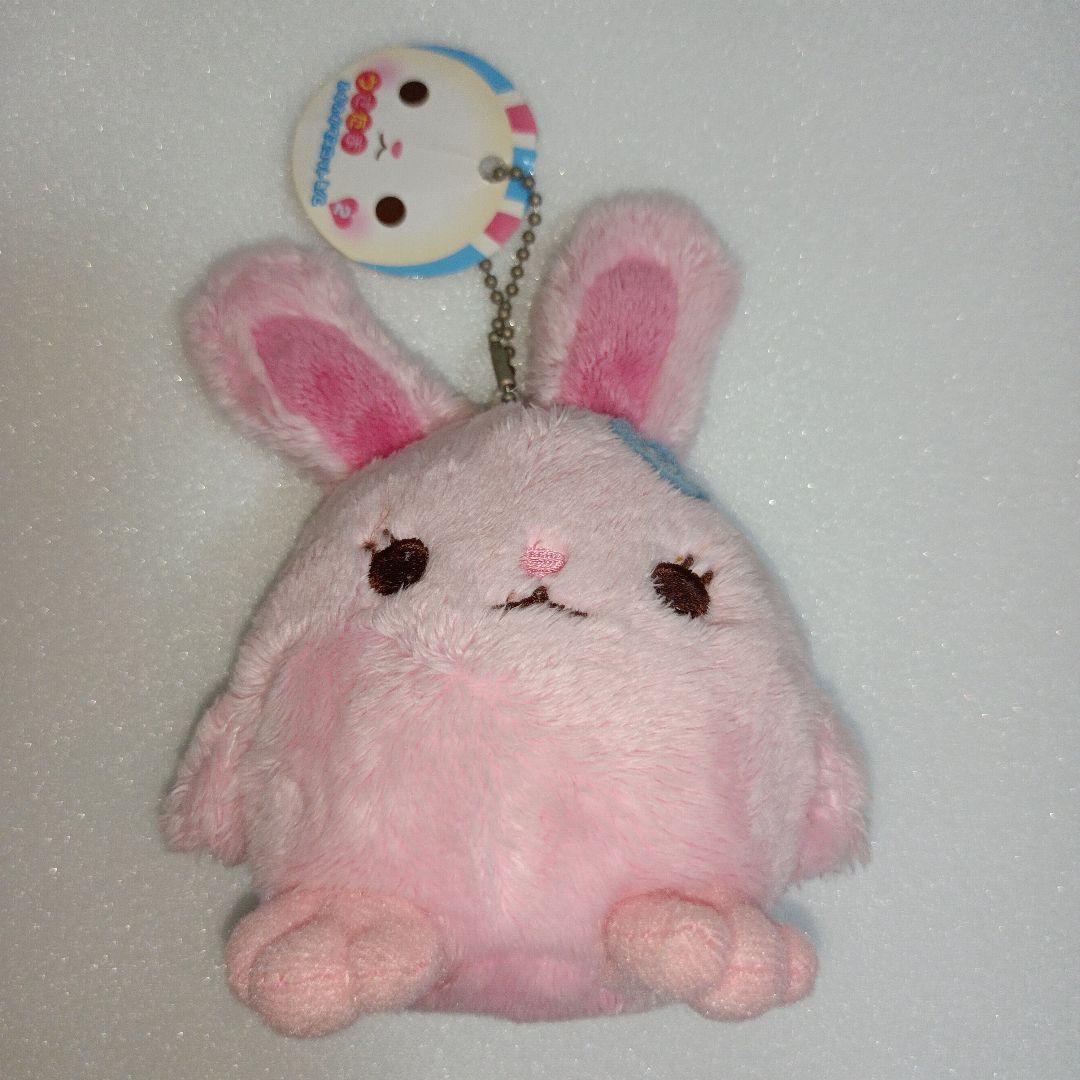 平成レトロ　うさたま　ぬいぐるみ　うさぎ ピンク　お花　キーホルダー　まつ毛