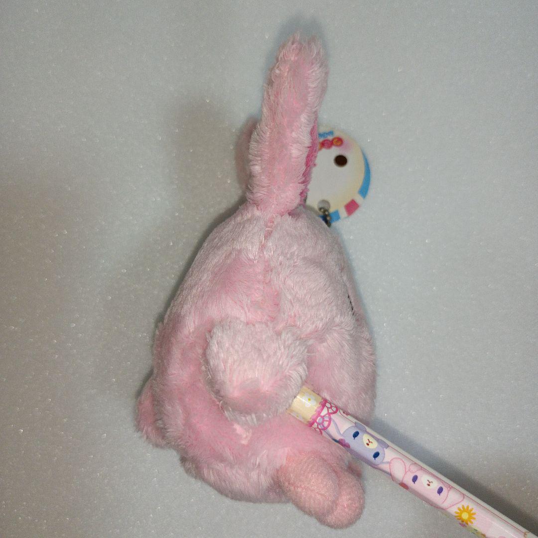 平成レトロ　うさたま　ぬいぐるみ　うさぎ ピンク　お花　キーホルダー　まつ毛