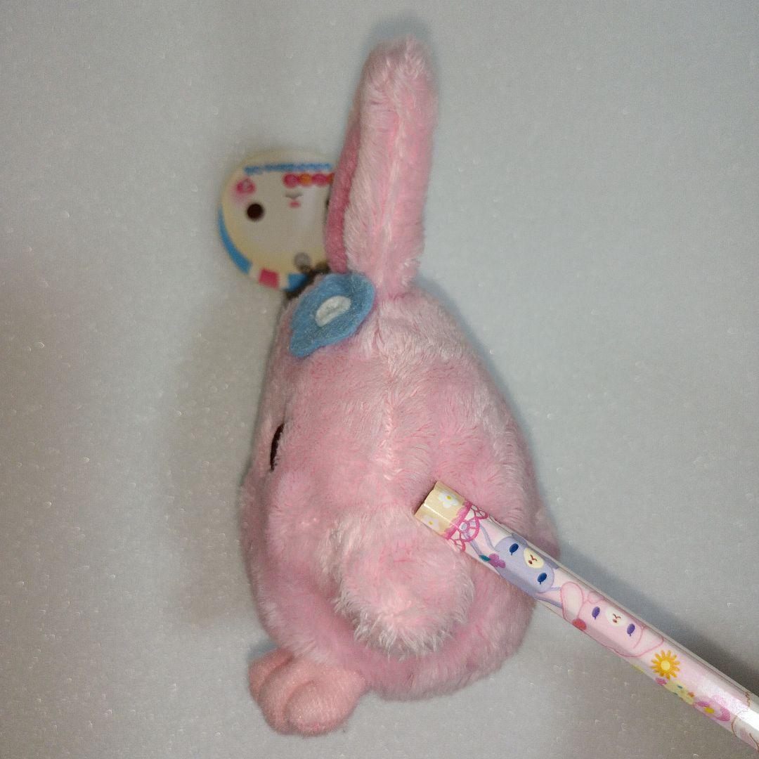平成レトロ　うさたま　ぬいぐるみ　うさぎ ピンク　お花　キーホルダー　まつ毛