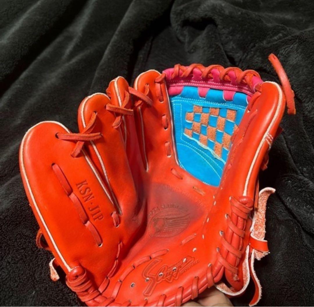 Slugger KSN JP 軟式グローブ 赤/青