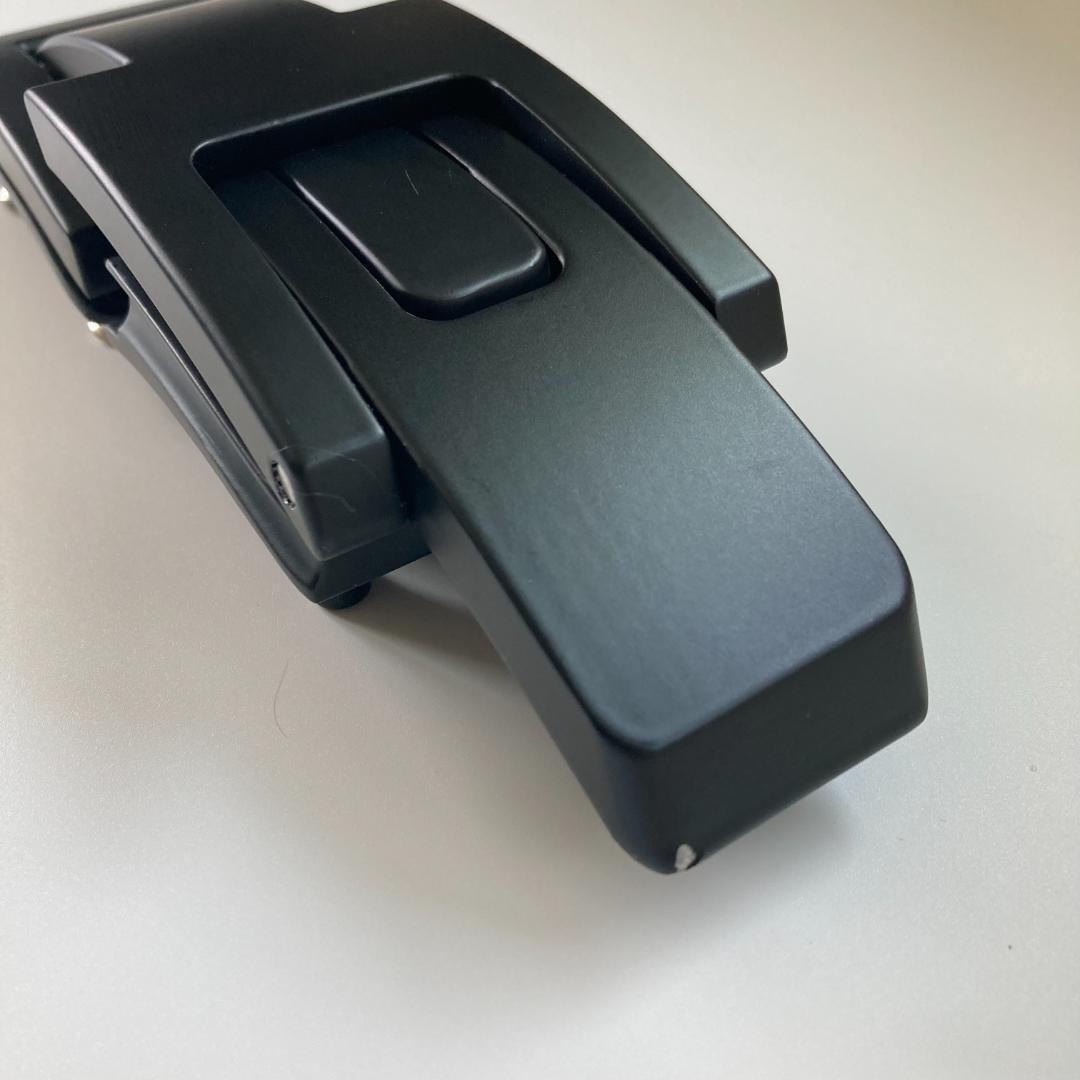 〈訳あり〉パワーベルト レバーアクション 本革 ワンタッチ可変式 白ベルト×黒B