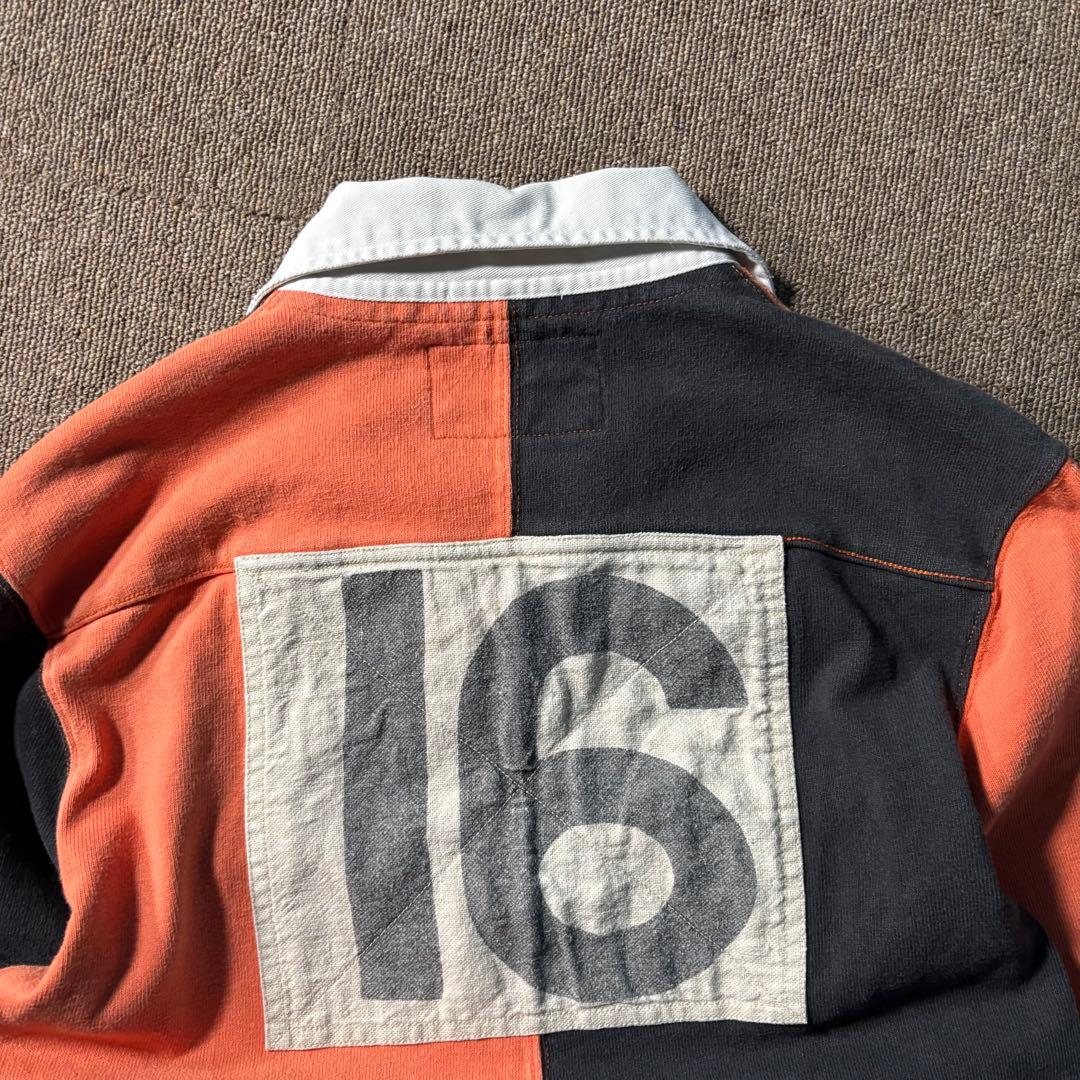 RUGBY RALPH LAUREN ボーダー S ラガーシャツ レースアップ
