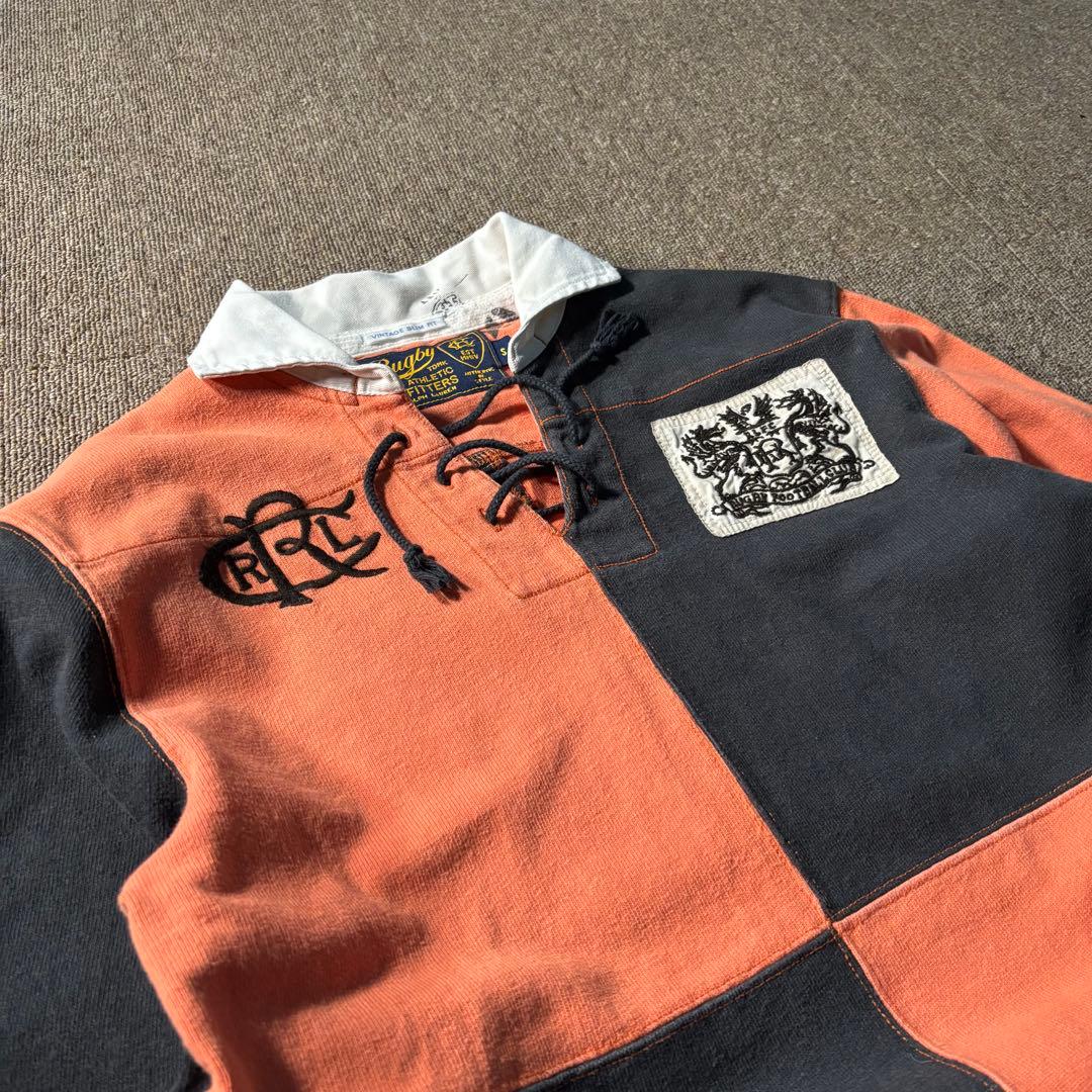 RUGBY RALPH LAUREN ボーダー S ラガーシャツ レースアップ