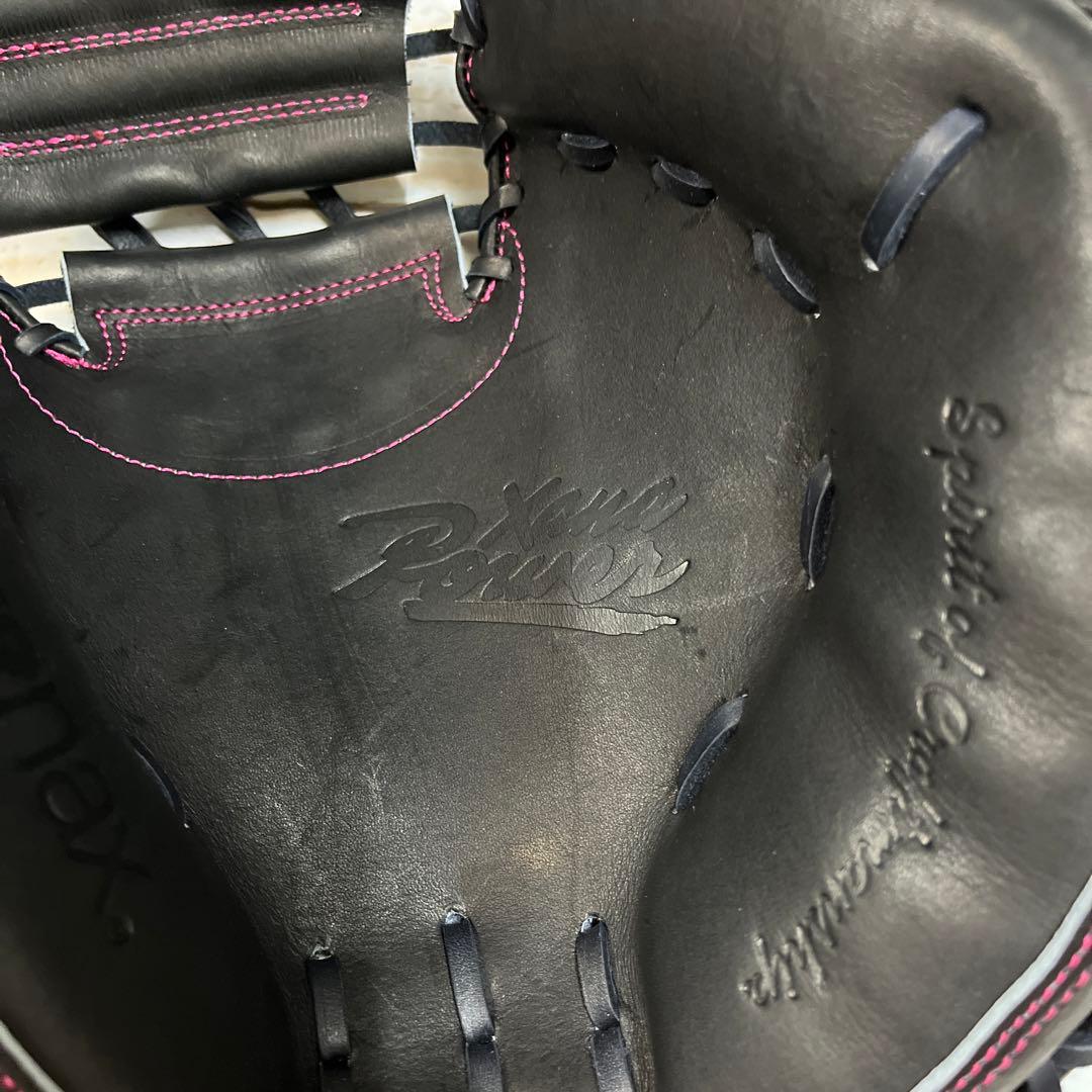 ザナックス  軟式野球キャッチャーミット 右投用 黒×ピンクステッチ　 新品