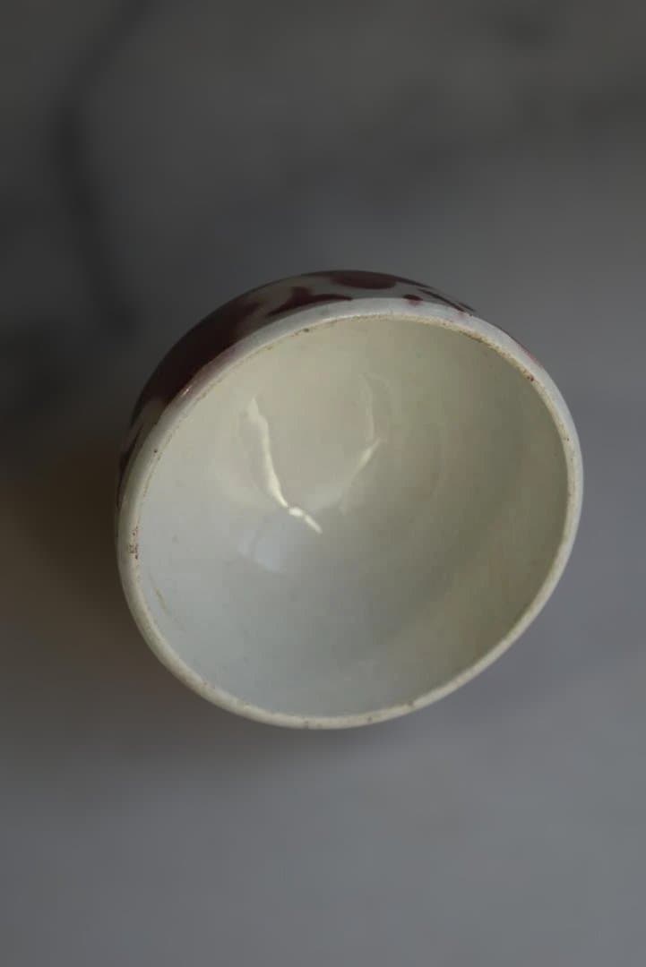 美品おままごと　6.5㎝　花カフェオレボウル　フランスアンティーク