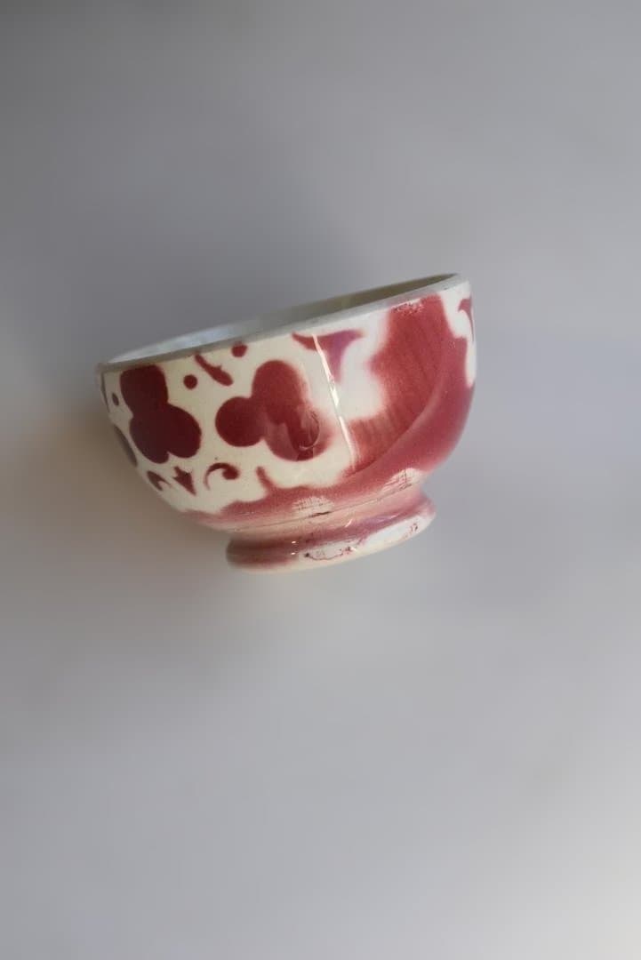 美品おままごと　6.5㎝　花カフェオレボウル　フランスアンティーク