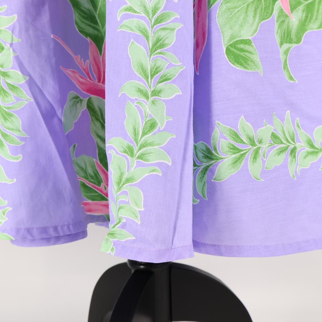 【フラダンス衣装】パープル Maunaloa ワンピース ドレス シャツ セット