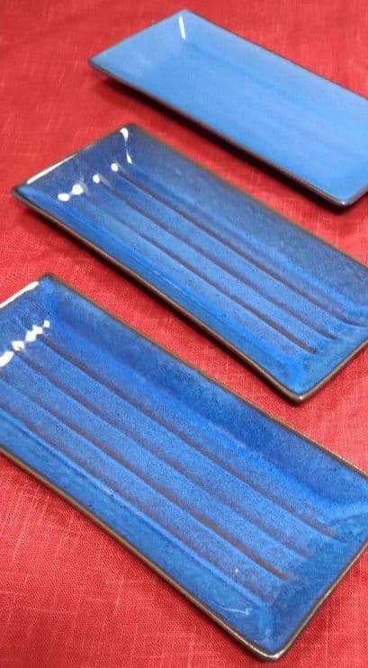 ⬛多目的ご利用可能な【有田焼】⬛【約２６cm・コバルトブルーの長中皿】５皿