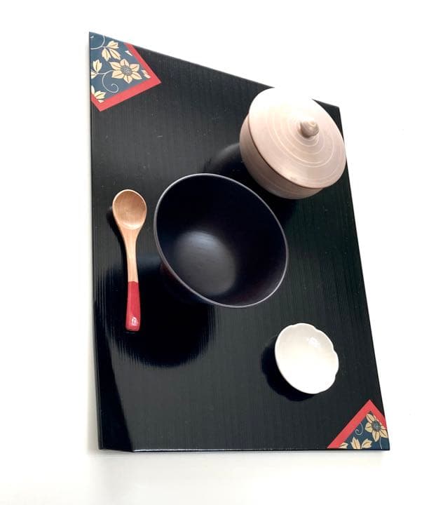 ◆催事に！　天然木　隅折卓上膳　5膳　ランチョンマット代わりにも！　未使用　新品
