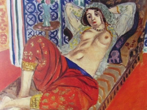 マチス　Odalisque,.希少な額装用画集より、版上サイン、新品額装付