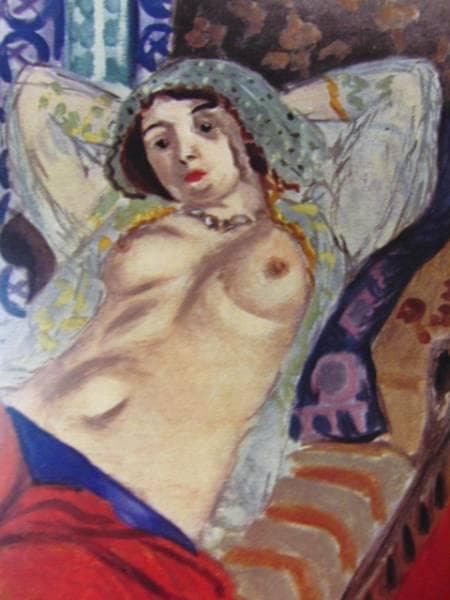 マチス　Odalisque,.希少な額装用画集より、版上サイン、新品額装付