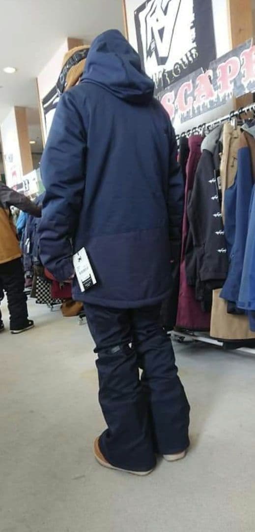 ネイビー フード付き スノーボードジャケット