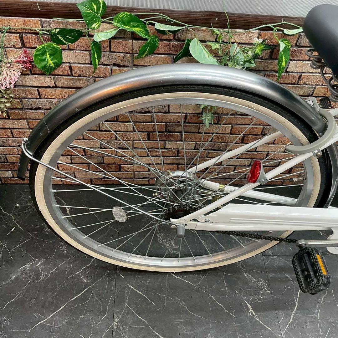 【129】一般車 シティー車 colorful bicycle ホワイト