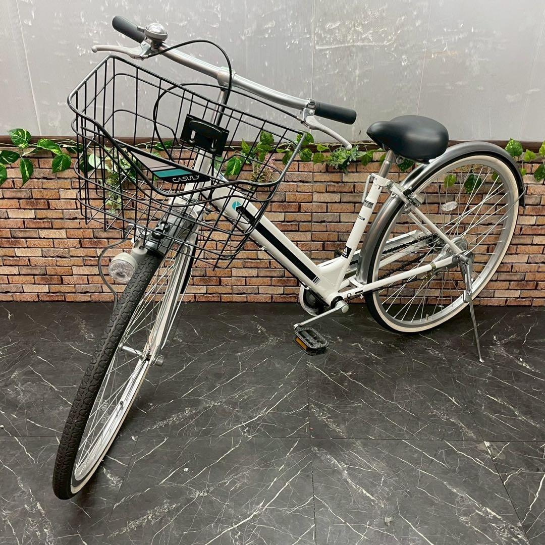 【129】一般車 シティー車 colorful bicycle ホワイト