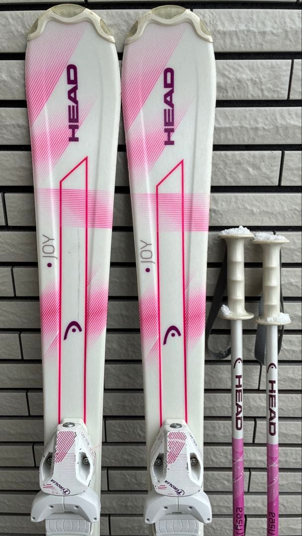 【良品】HEAD キッズスキー 3点セット 117cm ストック付メンテ済