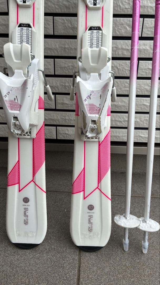 【良品】HEAD キッズスキー 3点セット 117cm ストック付メンテ済