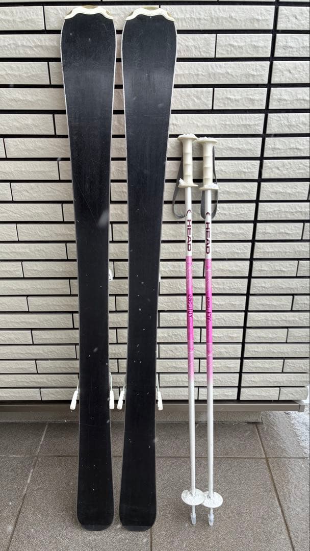 【良品】HEAD キッズスキー 3点セット 117cm ストック付メンテ済