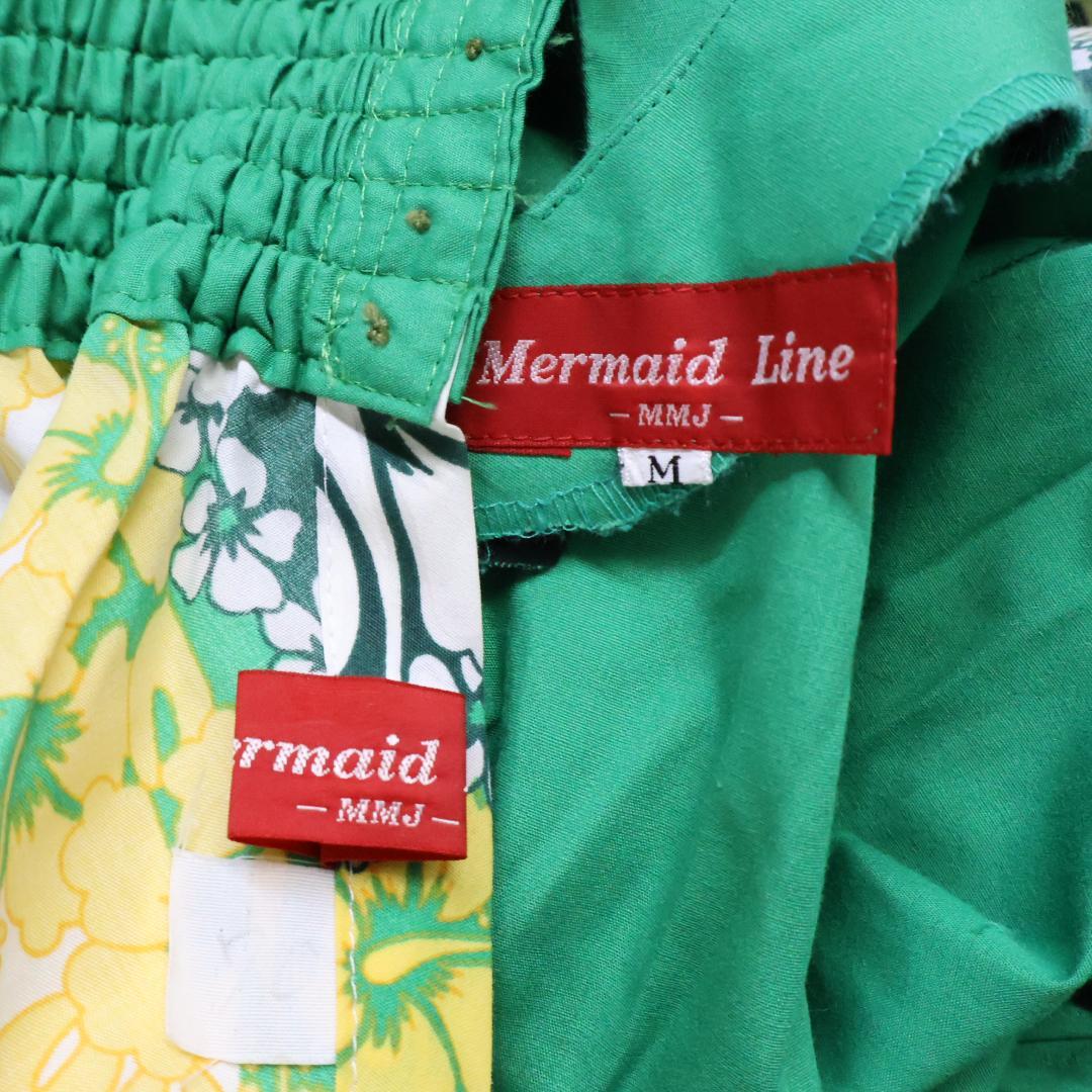 【フラダンス衣装 2点セット】グリーン MermaidLine 白 まとめ売り