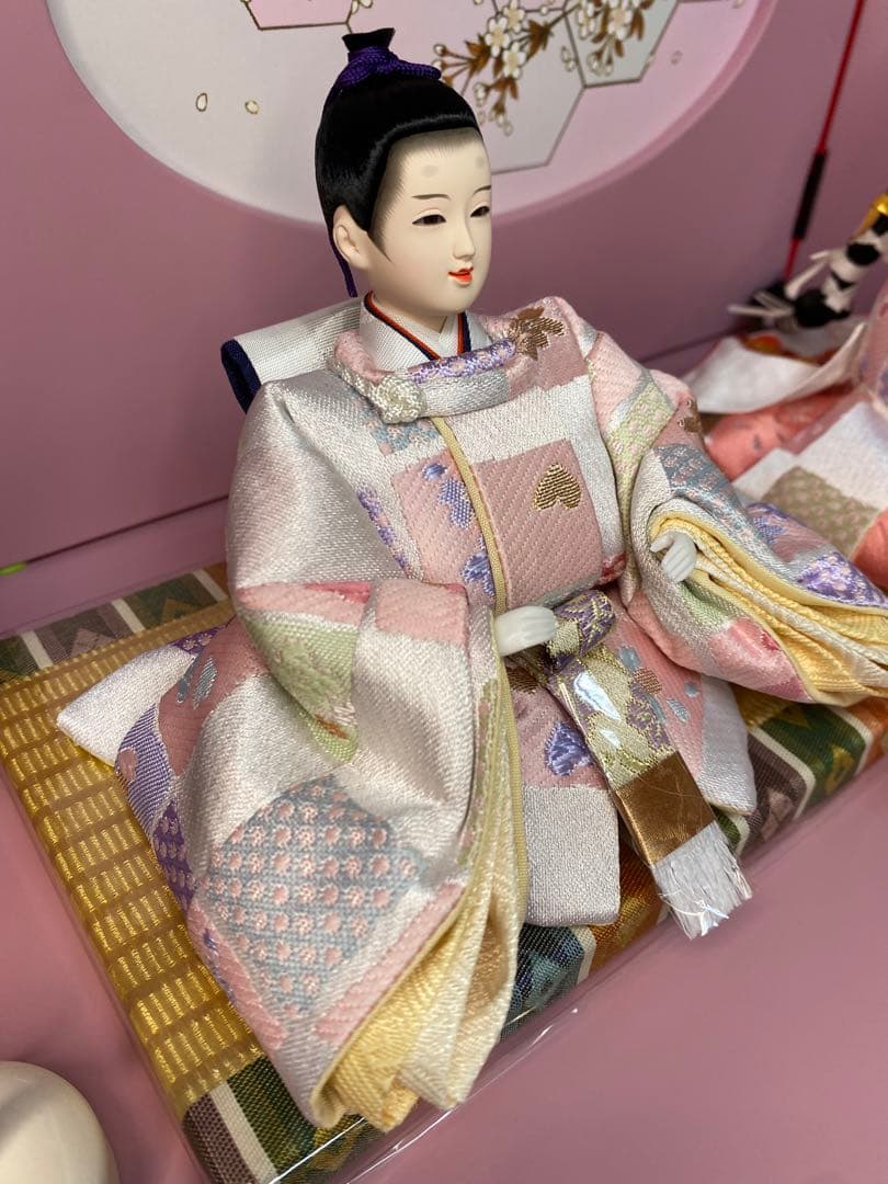 東京久月　雛人形うさぎ付親王飾り収納セット・間口約４５×奥行約２７×高さ約４２㎝