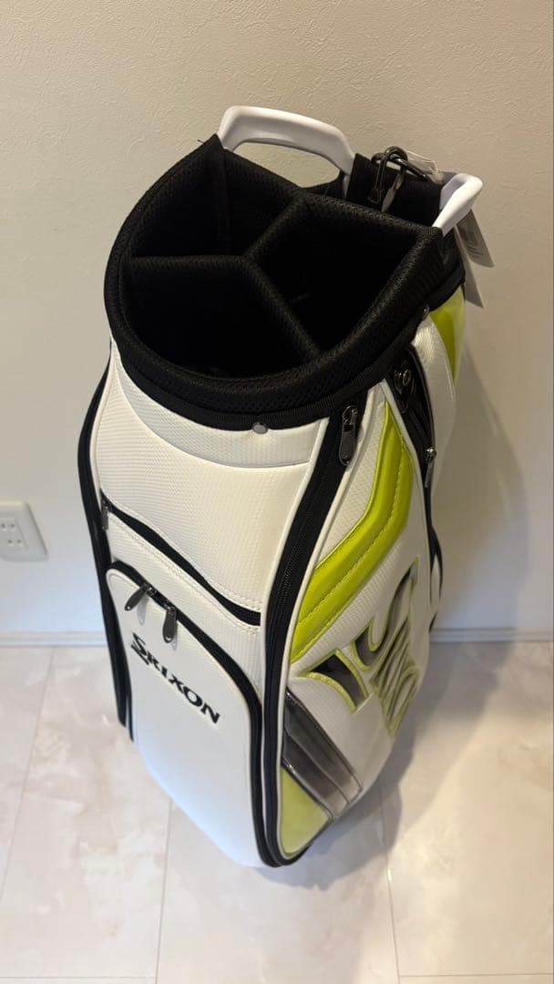 Srixon スタンド式キャディバッグ ホワイト/イエロー