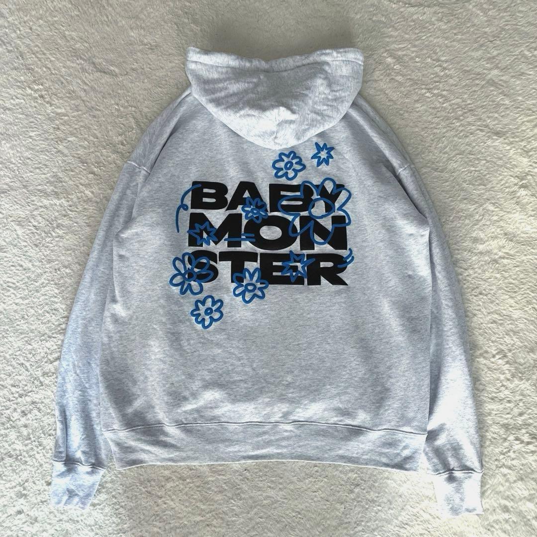 美品✨BABYMONSTER ベビーモンスター フーディー パーカー グレー
