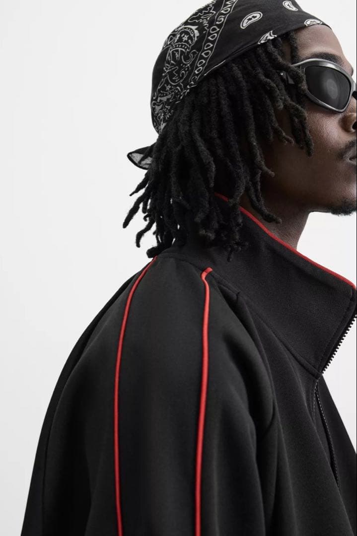 2175 新品　ZARA 完売品　レトロ　サッカー　ジャケット　ブラック　M