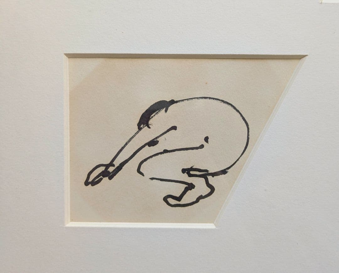 野見山暁治 絵画 素描 デッサン ペン画 直筆サイン 額縁付き