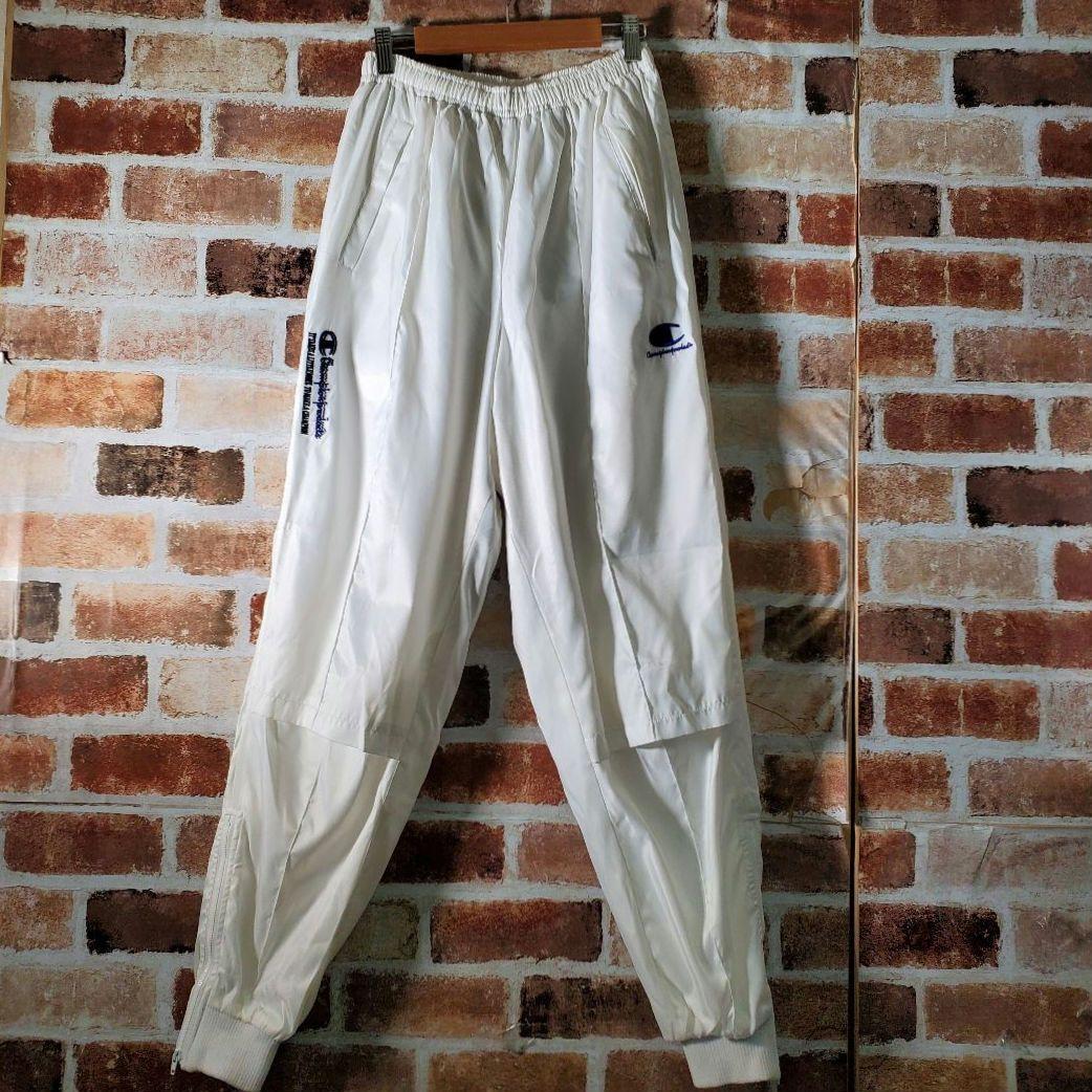 希少！80s 90s チャンピオン セットアップ ウインドブレーカー 白 L