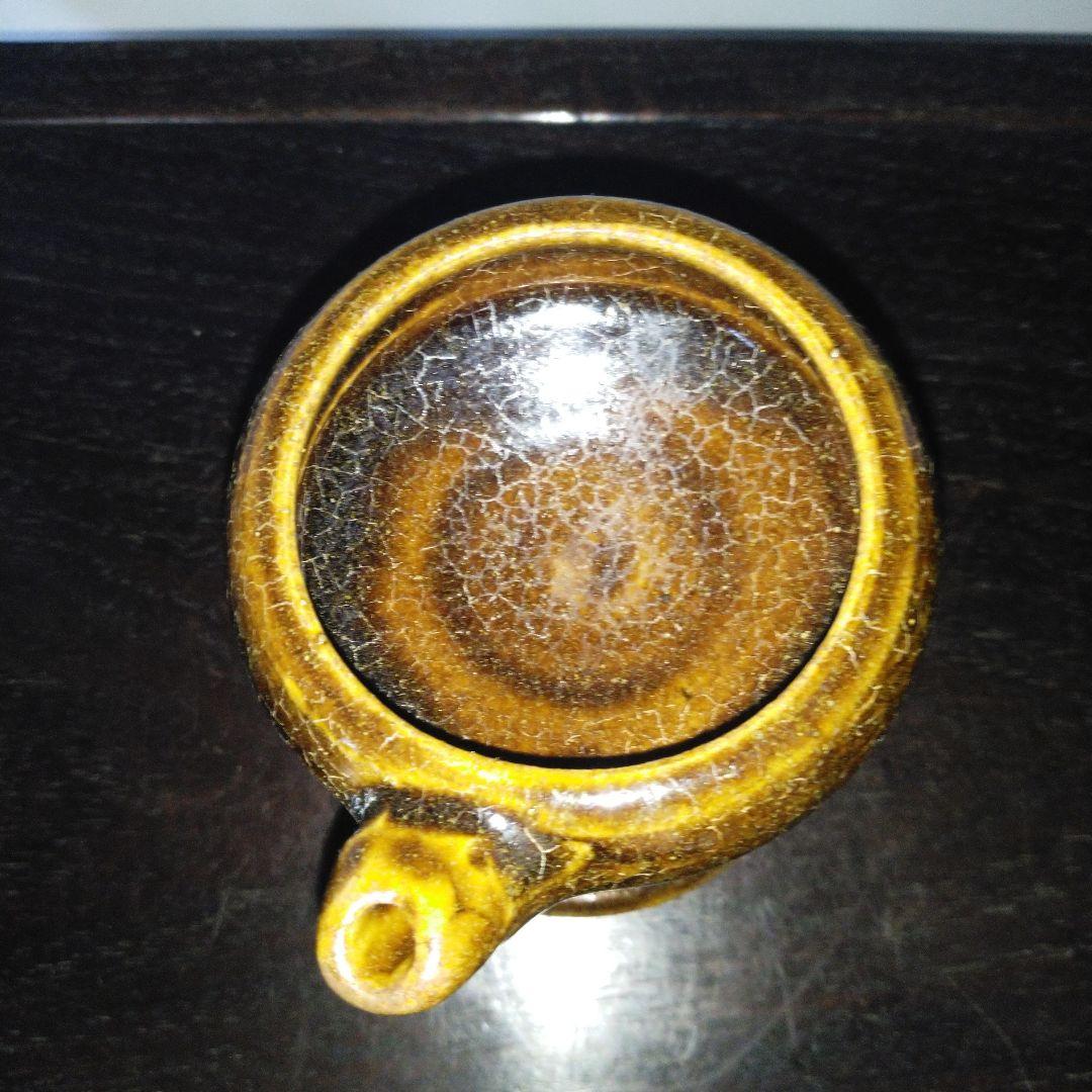 NO596 さつま飴釉灯器　江戸　灯火器　灯火具　時代物