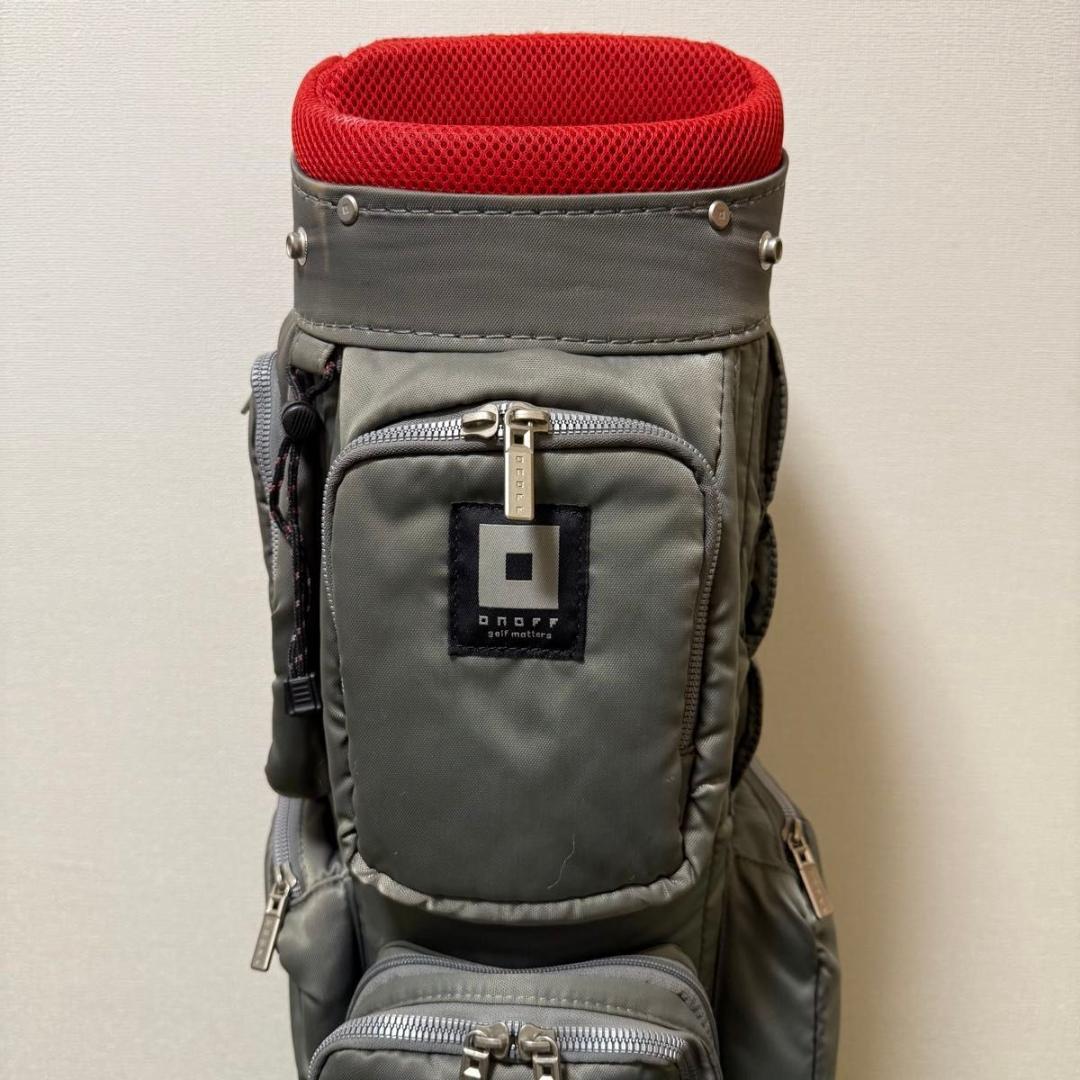 ONOFF オノフ キャディバッグ ゴルフバッグ カーキ系 収納豊富