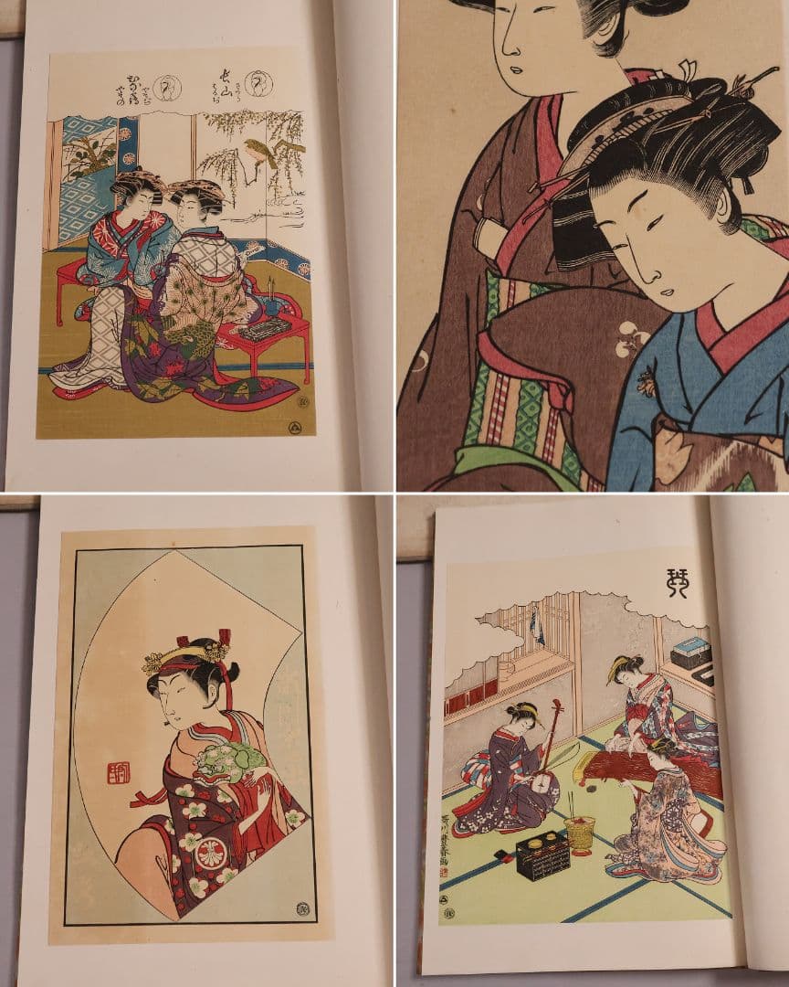 【２】手摺木版画 大正 浮世風俗やまと錦絵 橋口五葉 60図3冊揃【CM419】